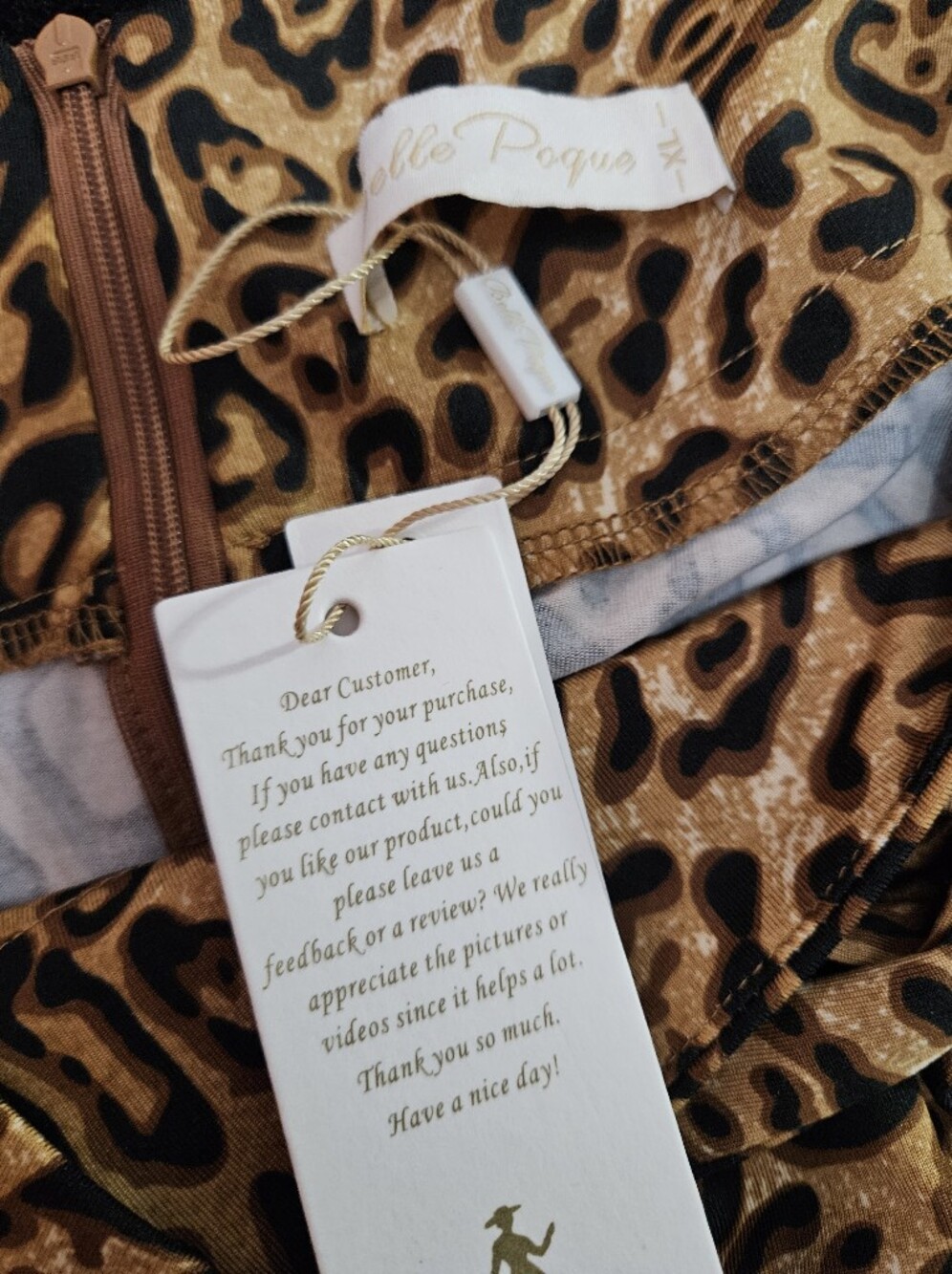 Leopard Print Circle Skirt - Tan and Black - Picture 8 of 9